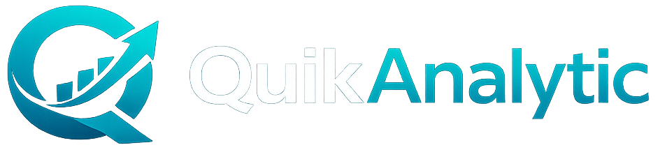 QuikAnalytic data analytics consulting logo in white and teal